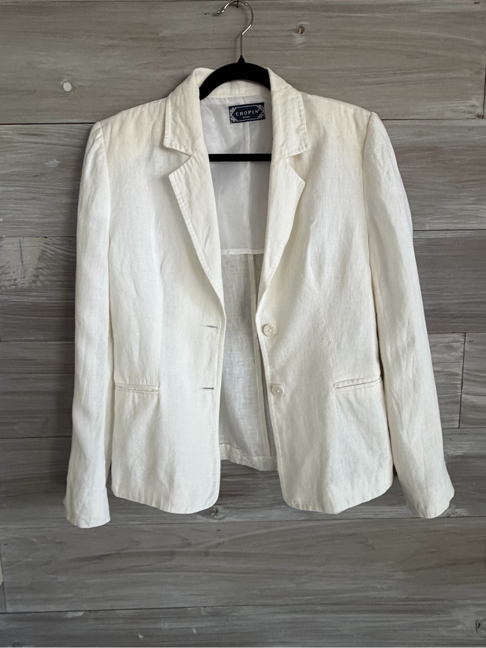 Women's white 100% Italian Linen Blazer